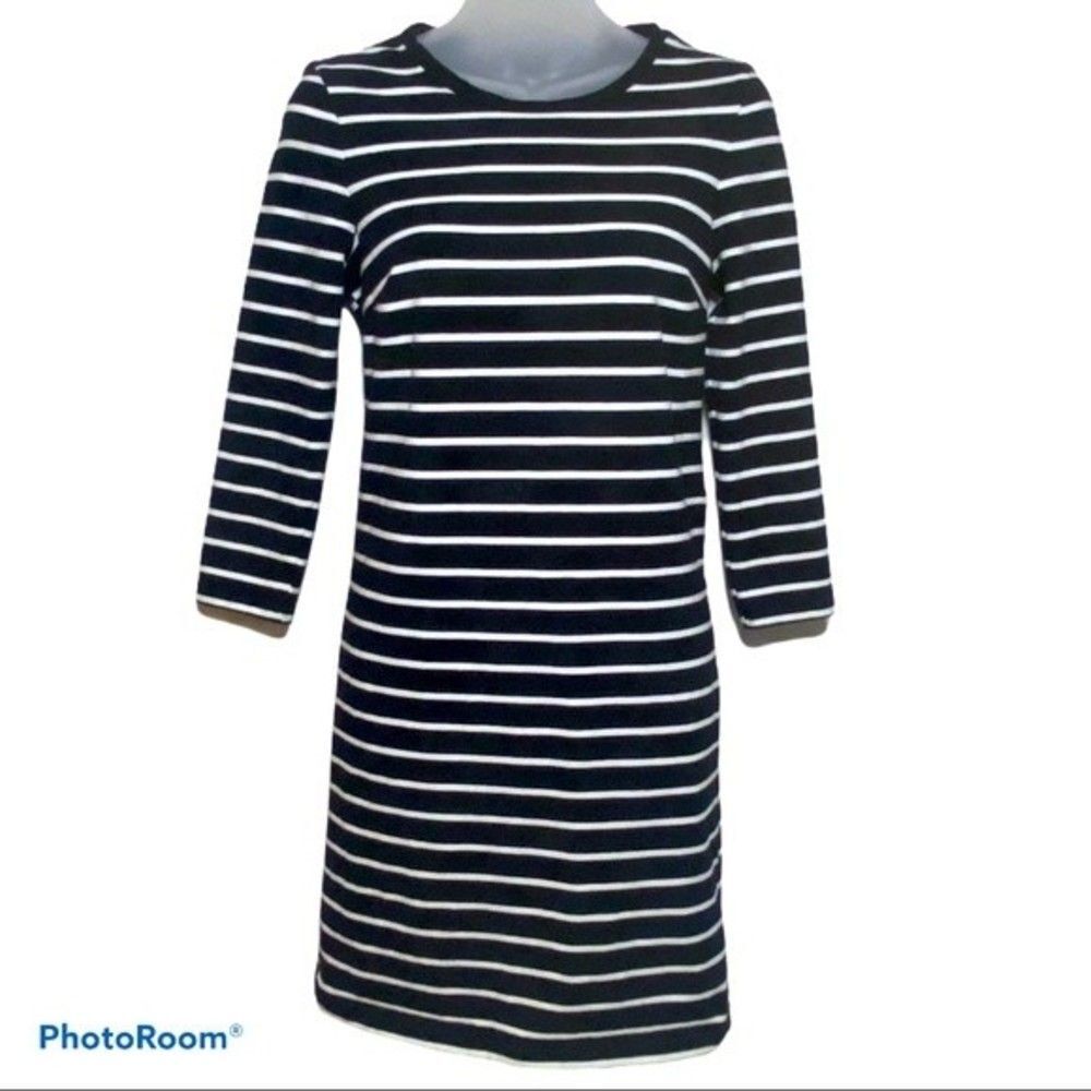 Old Navy Black & White Stripe Fitted Dress Size Small